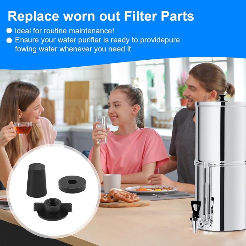 IFERLA Replacement Kit for Berkey Water Filter System Elements - 4 Wing Nuts, 4 Washers & 4 Silicone Blocking Plugs Compatible with Berkey, Gravity Filter System Elements and Black Activated Carbon Filters - Image 5